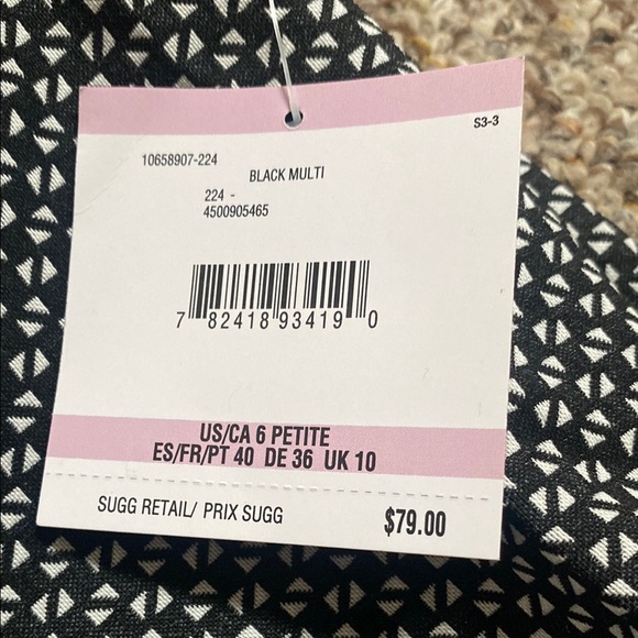 Kasper Womens  Petite Black Multi Dress Pants Size 6P NWT - Picture 10 of 16